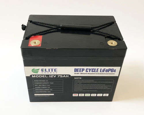 Deep Cycle 12V 75Ah Rechargeable Lithium Battery 960Wh Energy