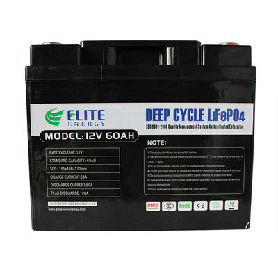 Lithium Po4 IP54 12V 60Ah Deep Cycle ESS Battery High Energy Density