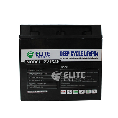 Deep Cycle LiFePO4 12.8V 15Ah Solar Li Ion Battery Lithium Pack