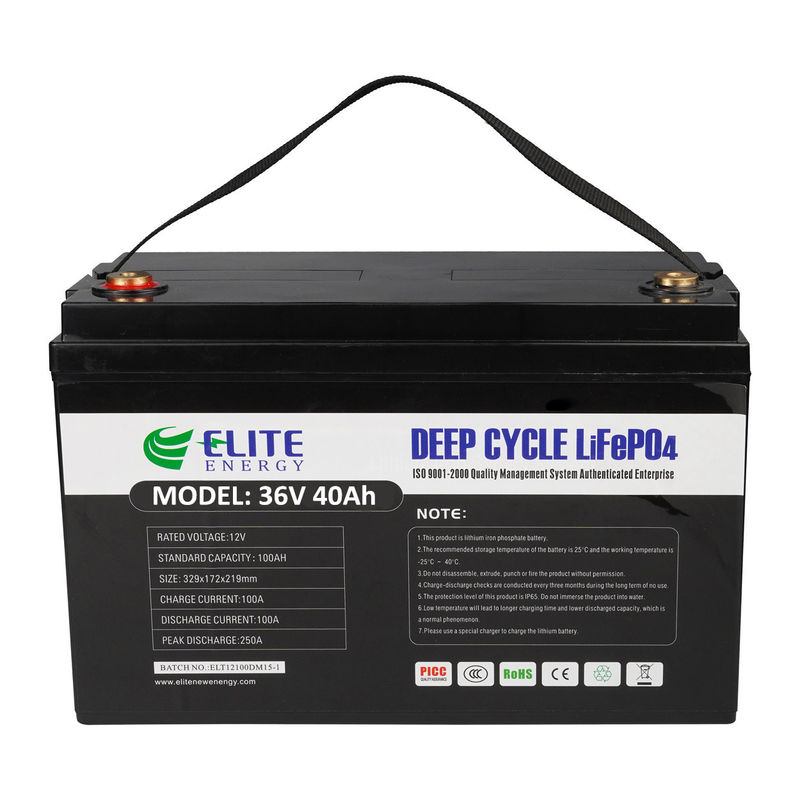 Rechargeable Li ion 40Ah 1536Wh 36V LiFePO4 Battery Deep Cycle
