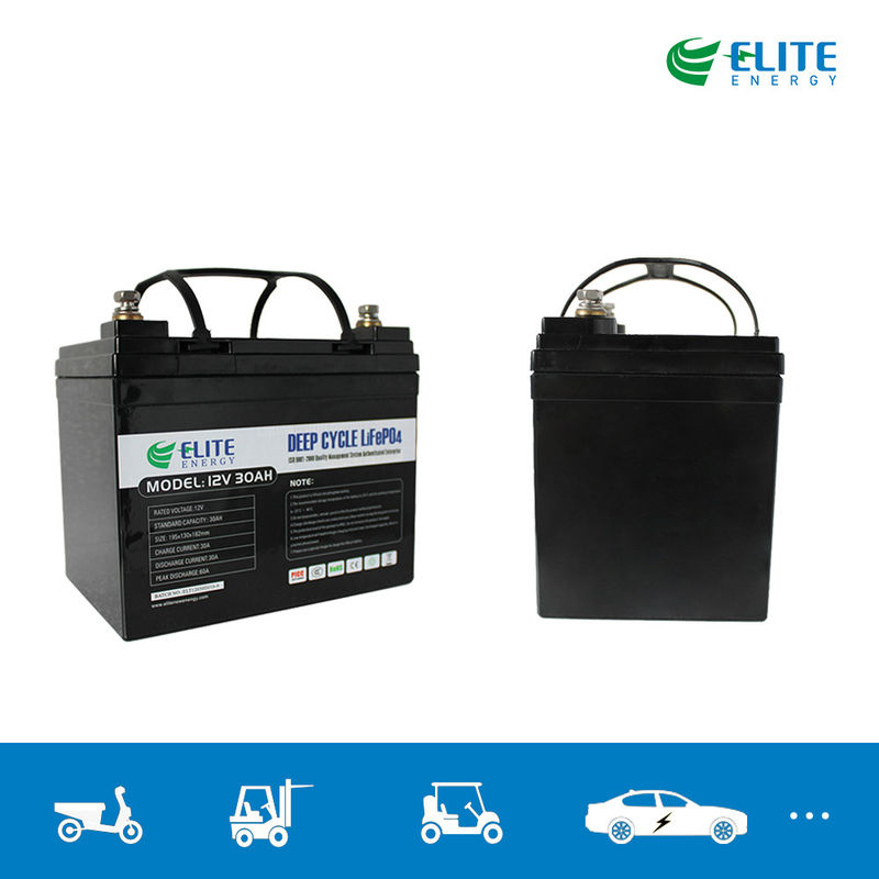 Rechargeable LFP 12V 30Ah Li Iron Phosphate Battery Built in BMS