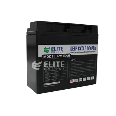 Deep Cycle LiFePO4 12.8V 15Ah Solar Li Ion Battery Lithium Pack